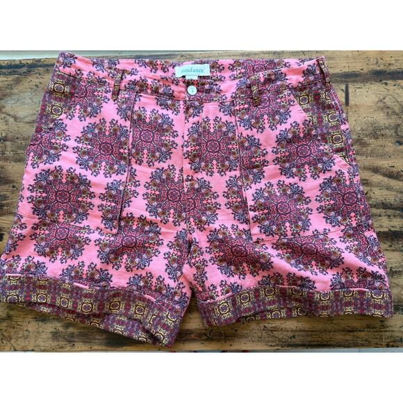 Sundance Women’s Shorts M Multicolor Cuffed Linen Cotton Blend Summer - Picture 9 of 11